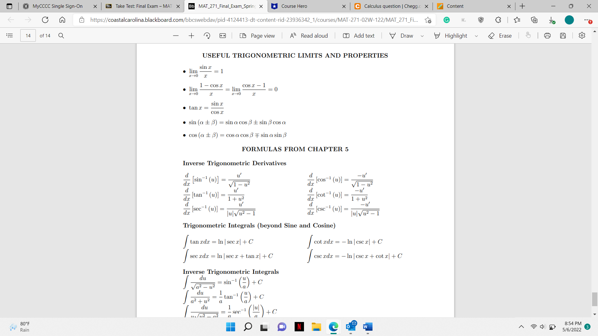https://coastalcarolina.blackboard.com/bbcswebdav/pid-4124413-dt-content-rid-23936342_1/courses/MAT-271-02W-122/MAT_271_Fi... to G K. to 11 of 14 Q + Page view