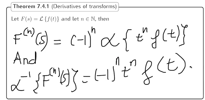 \fExercise 1: Use theorem 7.4.1 to compute C {t sin(2() }.