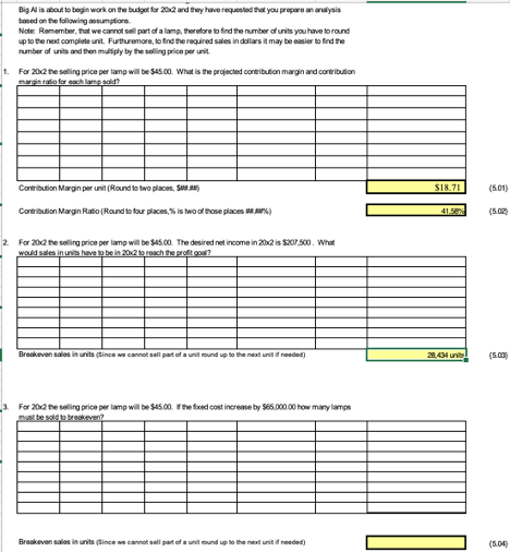 current costs. The present costs to manufacture one lamp are: Lamp Kit: