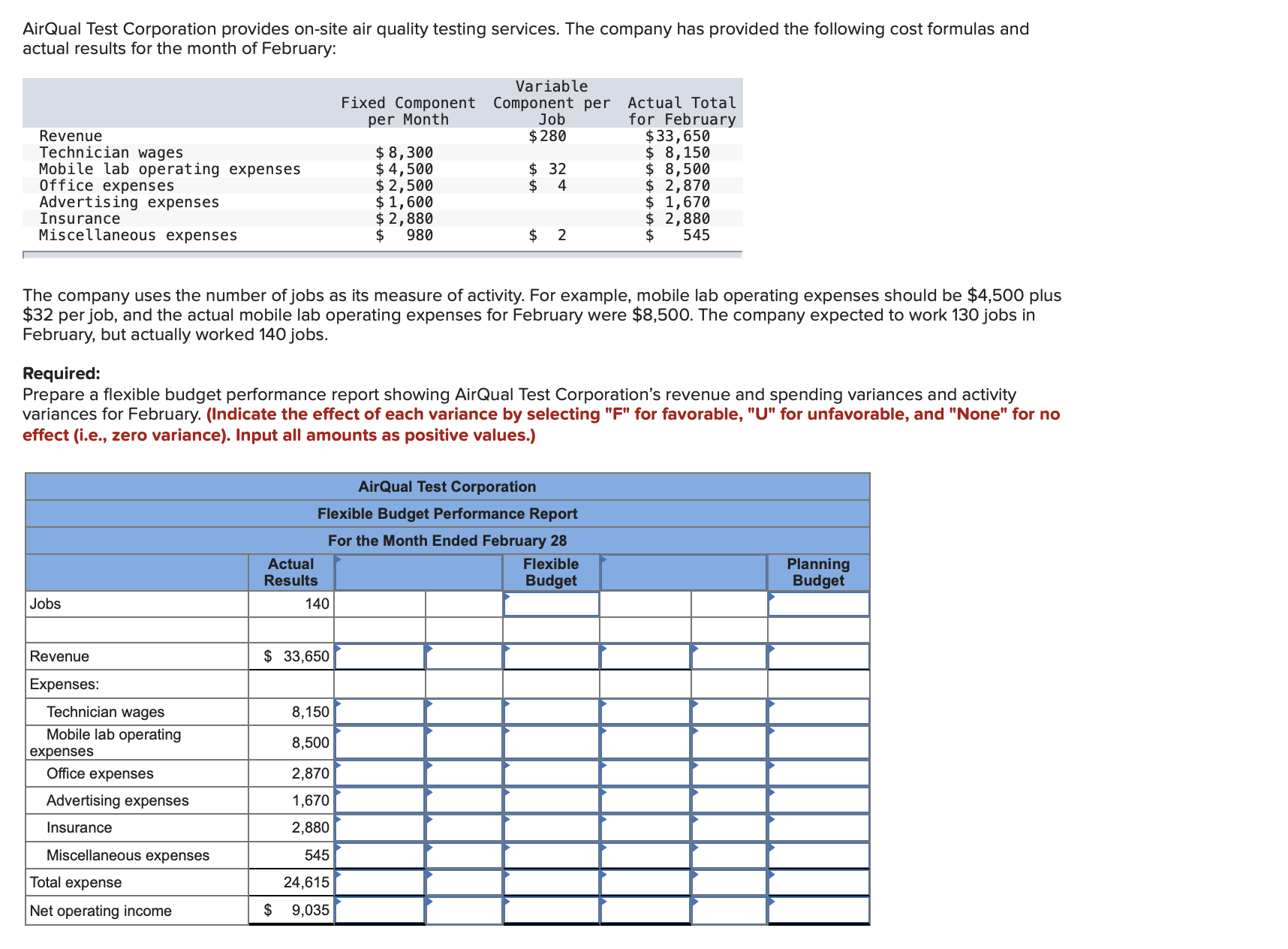please answer in 10 mins ASAP, in the format provided AirQual Test
