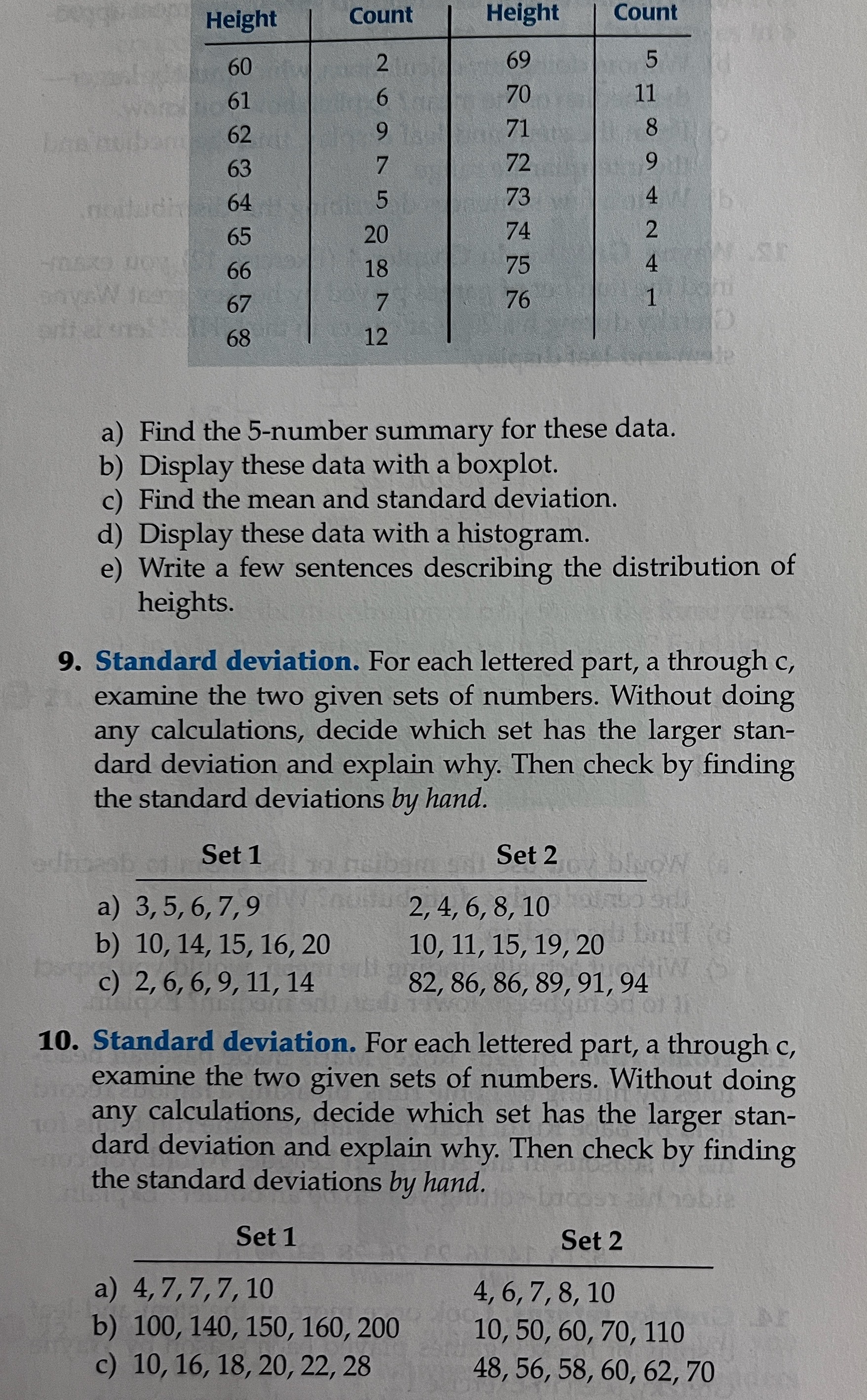 Height Count Height Count 60 69 61 70 62 71 8