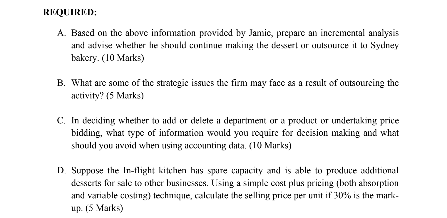 Pricing and Bidding Jamie is a manager of In-Flight services in Tiger