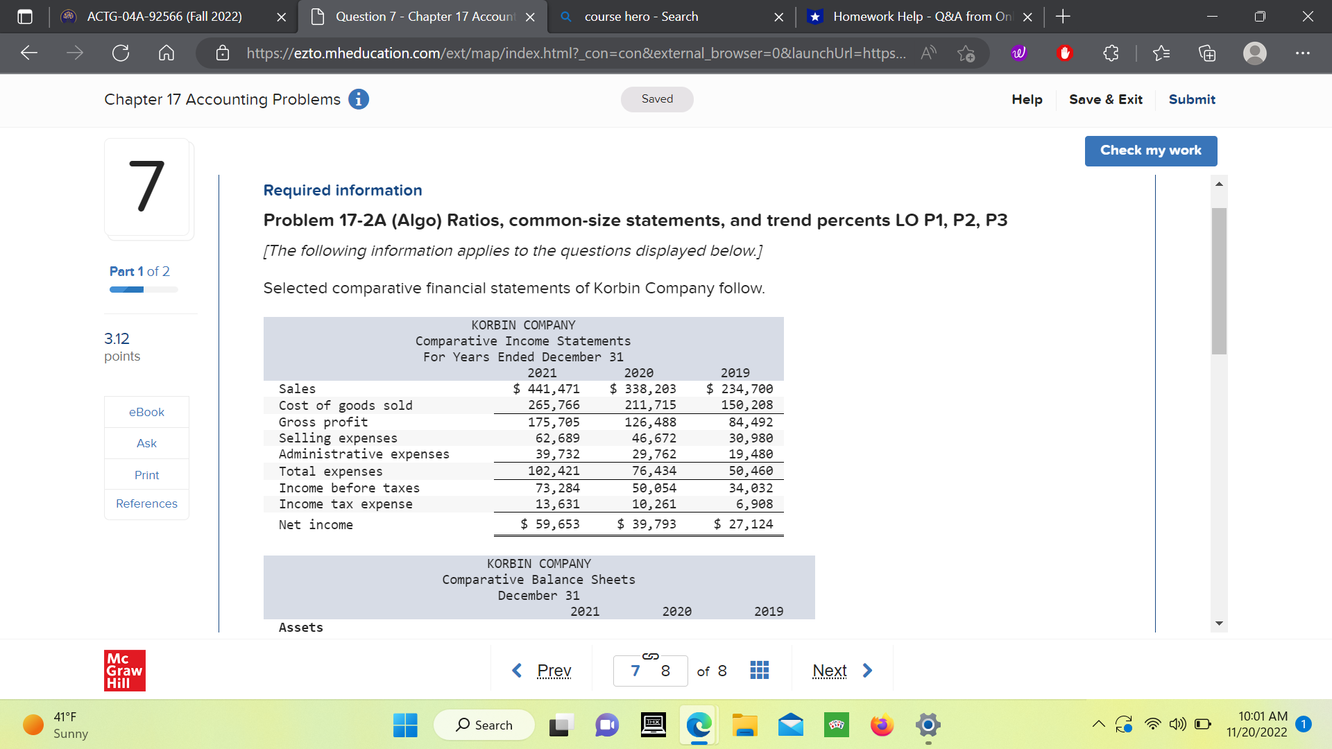 ACTG-04A-92566 (Fall 2022) X Question 7 - Chapter 17 Account X