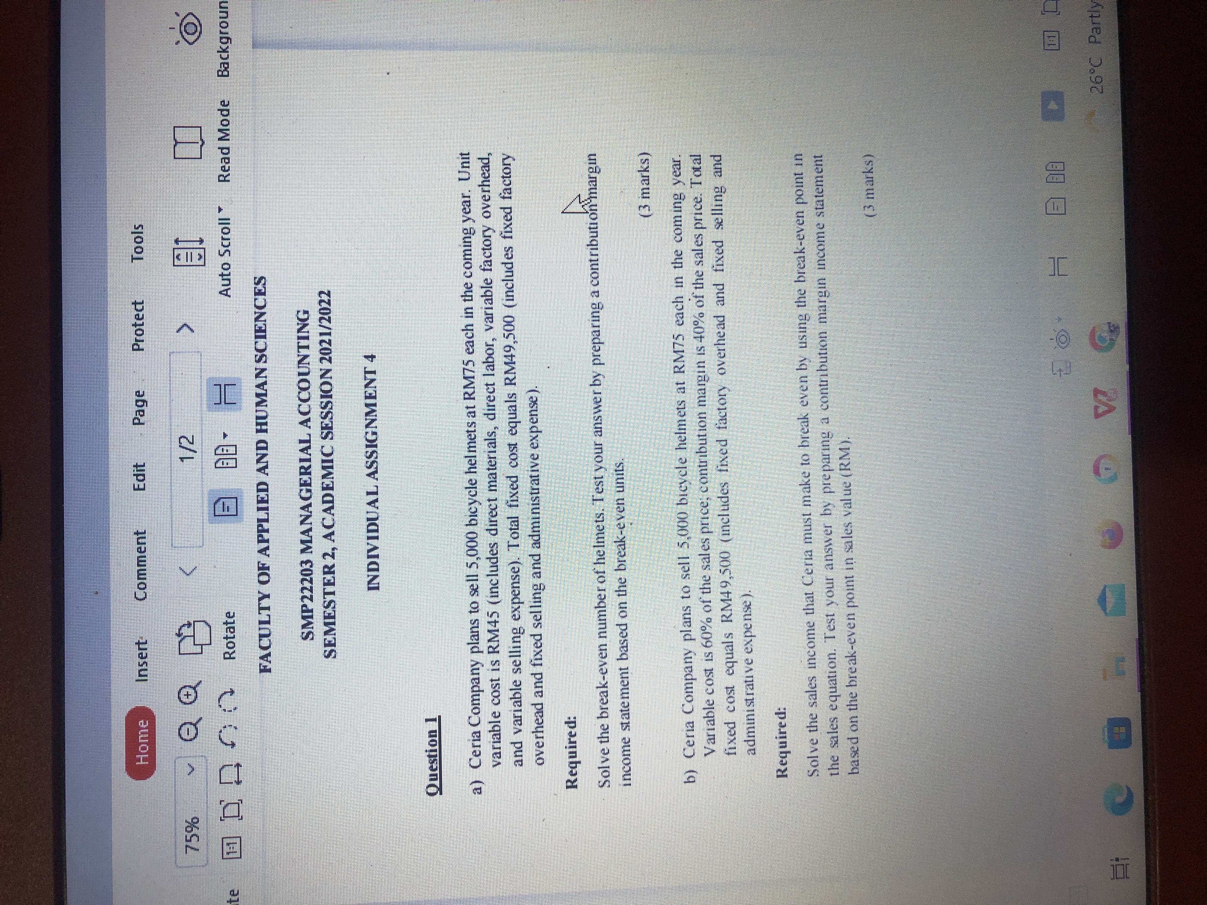  Home Insert Comment Edit Page Protect Tools 75% - QQ 1/2