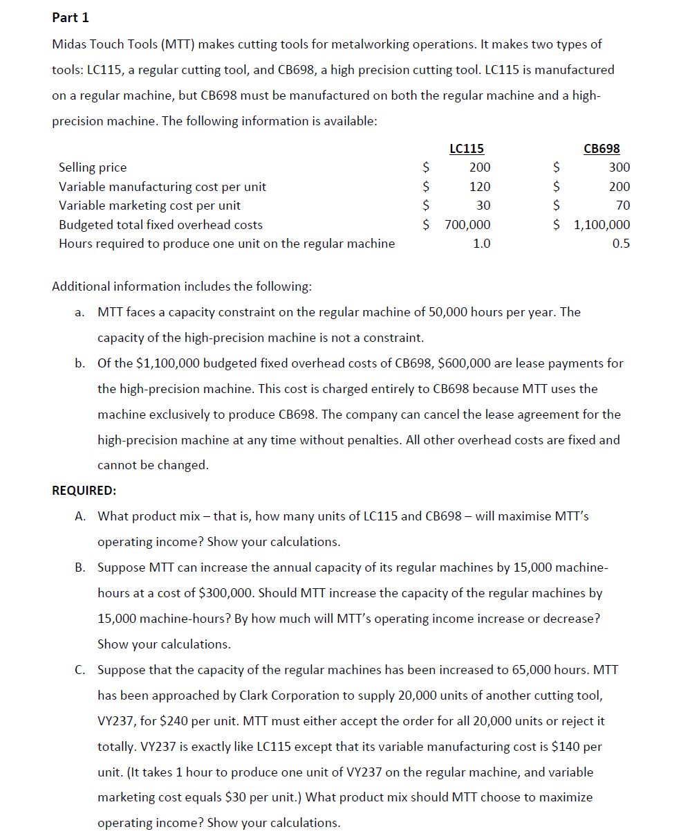  Part 1 Midas Touch Tools [MTT] makes cutting tools for metalworking