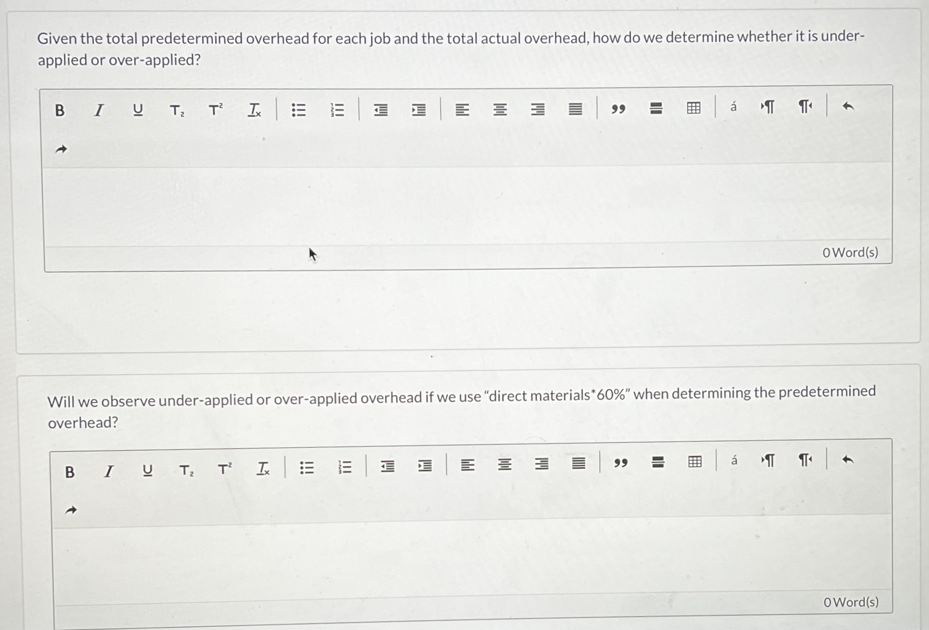 job cost. There are ve ongoing jobs for your team. Given the