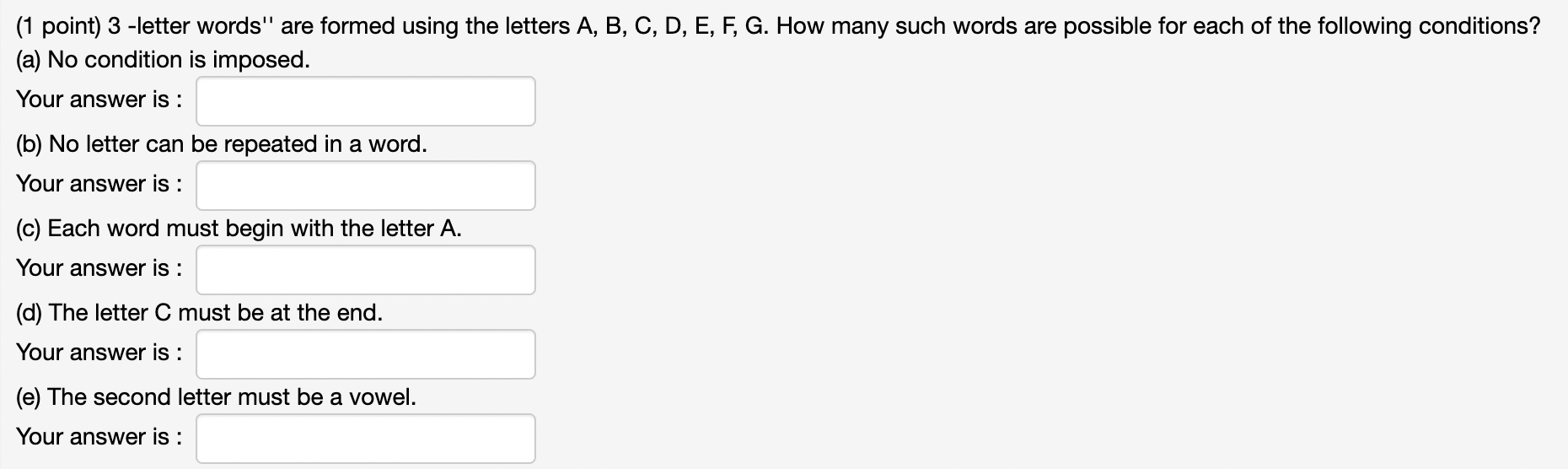 how many different ways could the prizes be awarded? (1 point) A