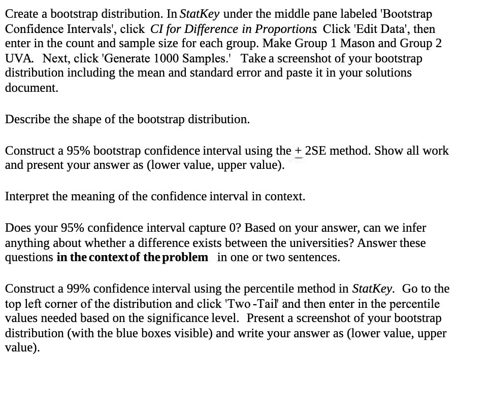 Create a bootstrap distribution. In StotKey under the middle pane labeled