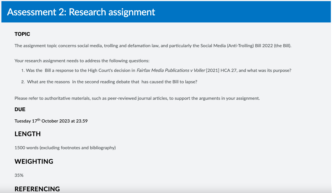 Assessment 2: Research assignment TOPIC The assignment topic concerns social media,