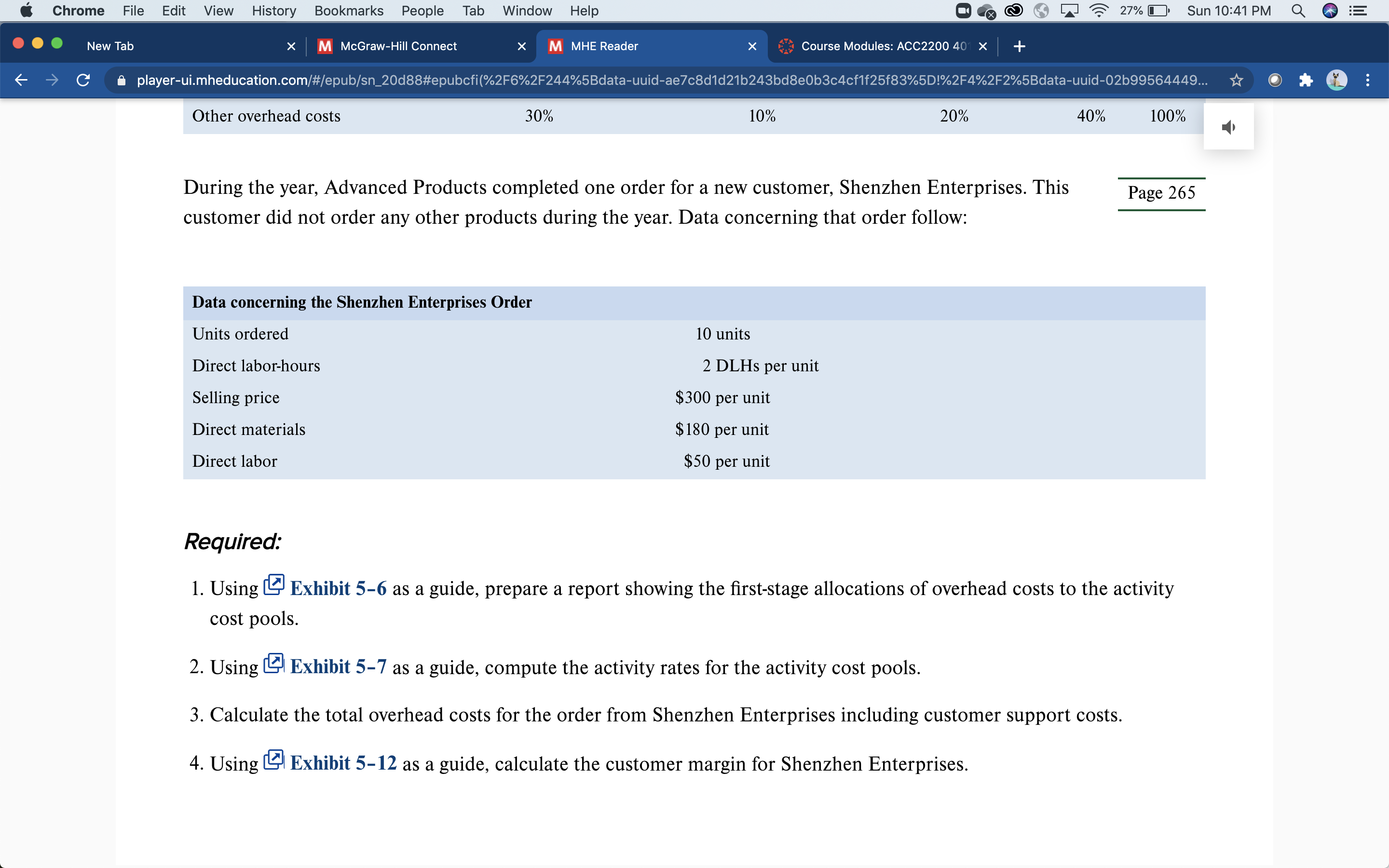 10:40 PM QE . . New Tab M McGraw-Hill Connect M MHE
