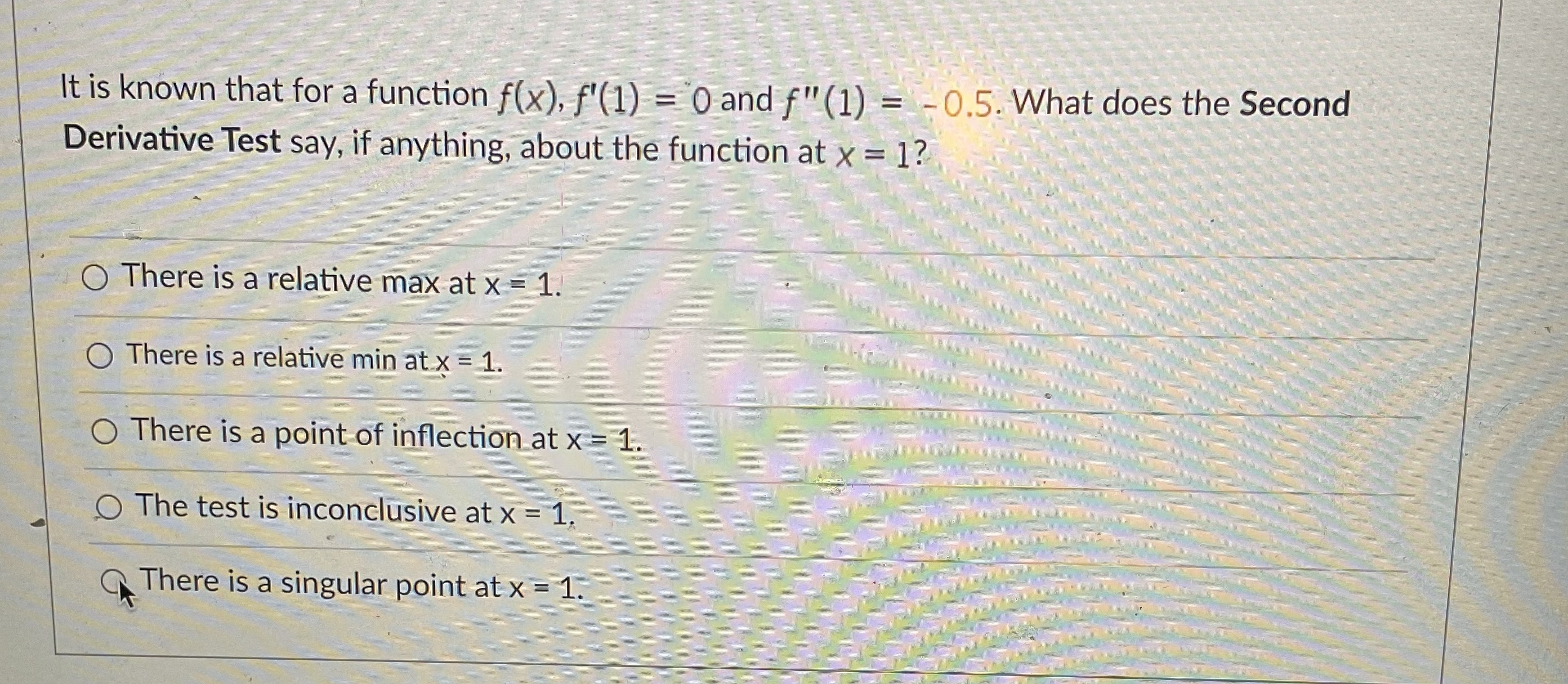 Please help asap It is known that for a function f(x), f'(1)