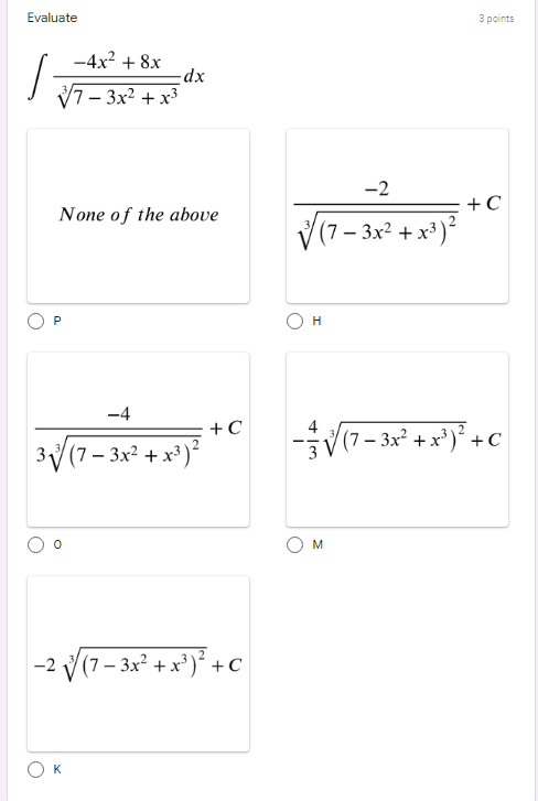 du None of the above 2 sin u cos u du Oo
