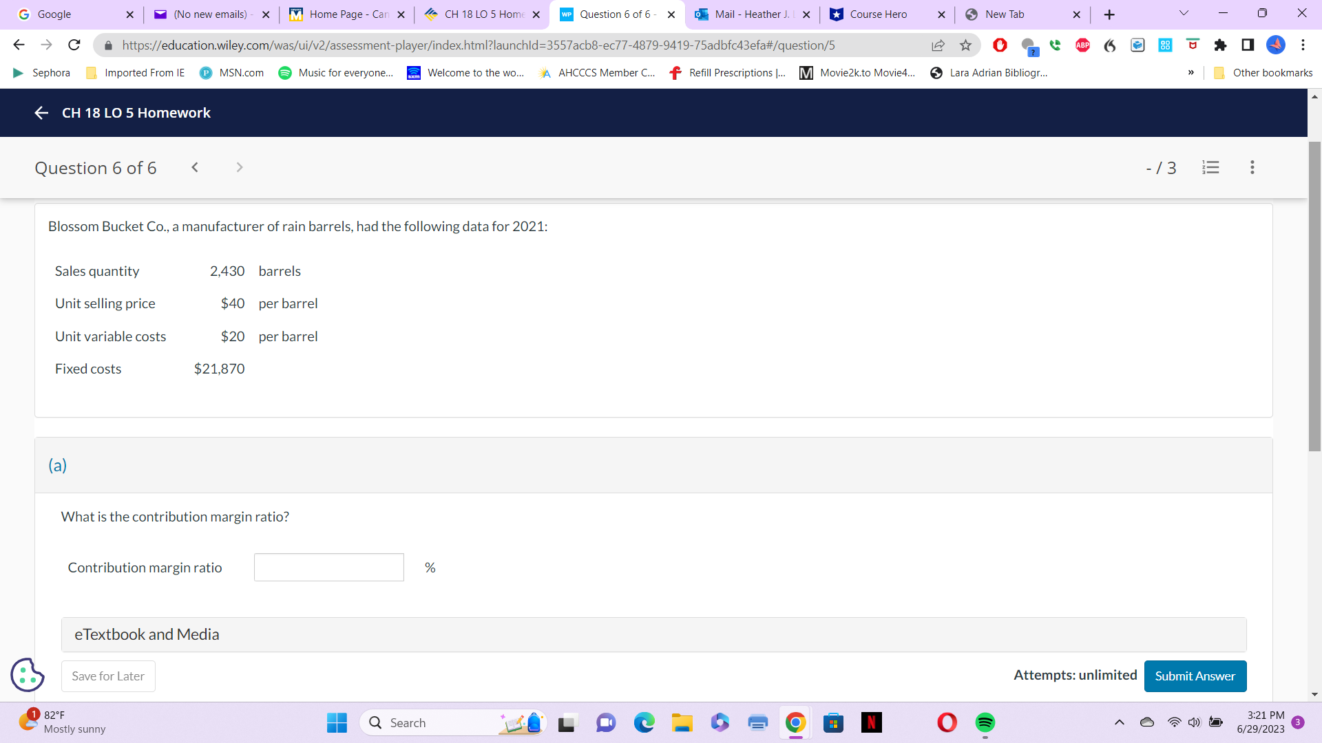 CH18 LO5 #6 A: G Google X (No new emails) - x