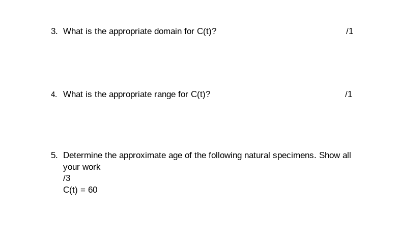 your graphs accurately Determine the age of the specimen that has 40%