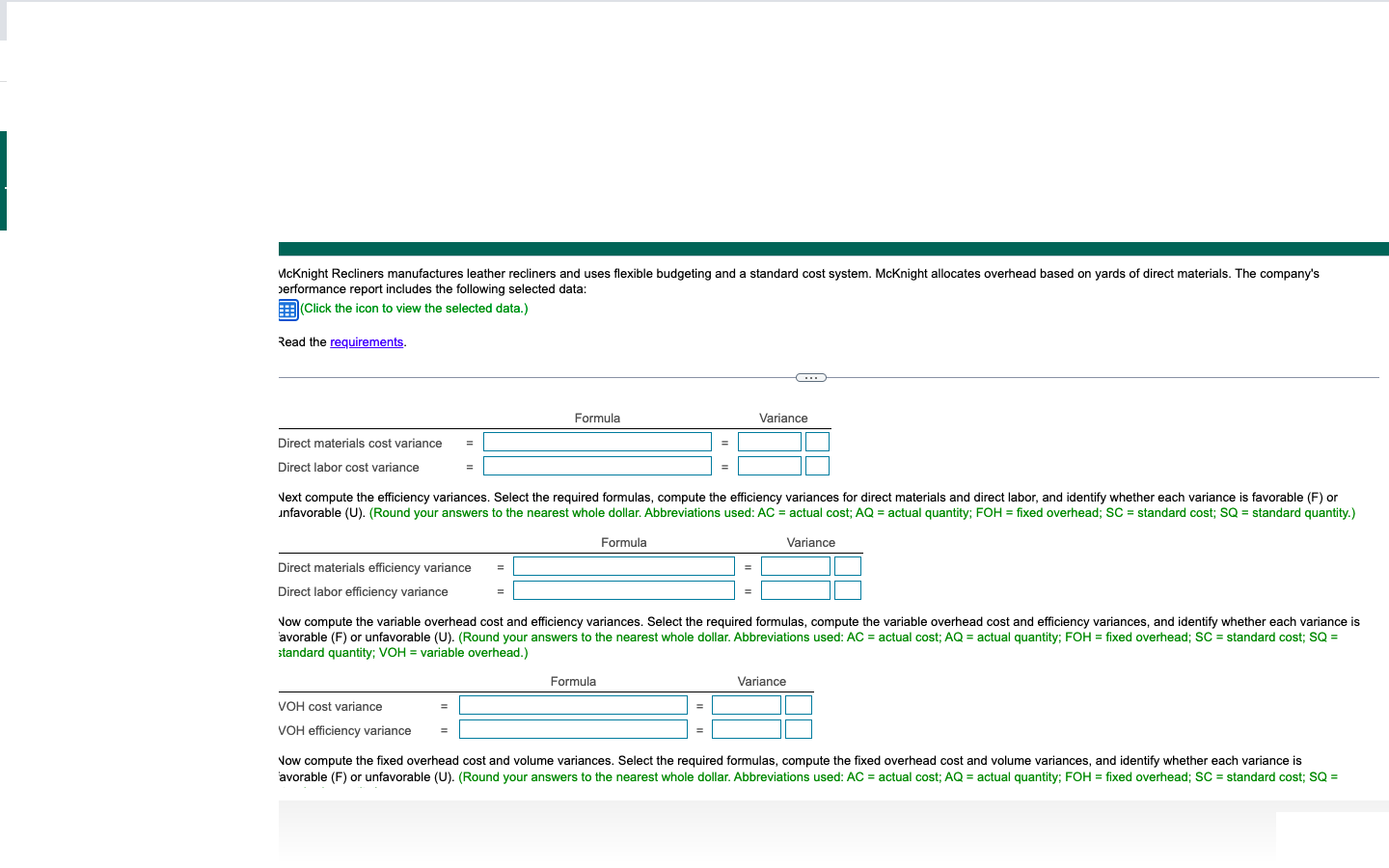 recliners) (1,005 recliners) Requirements Sales (1,025 recliners x $500 each) $ 512,500
