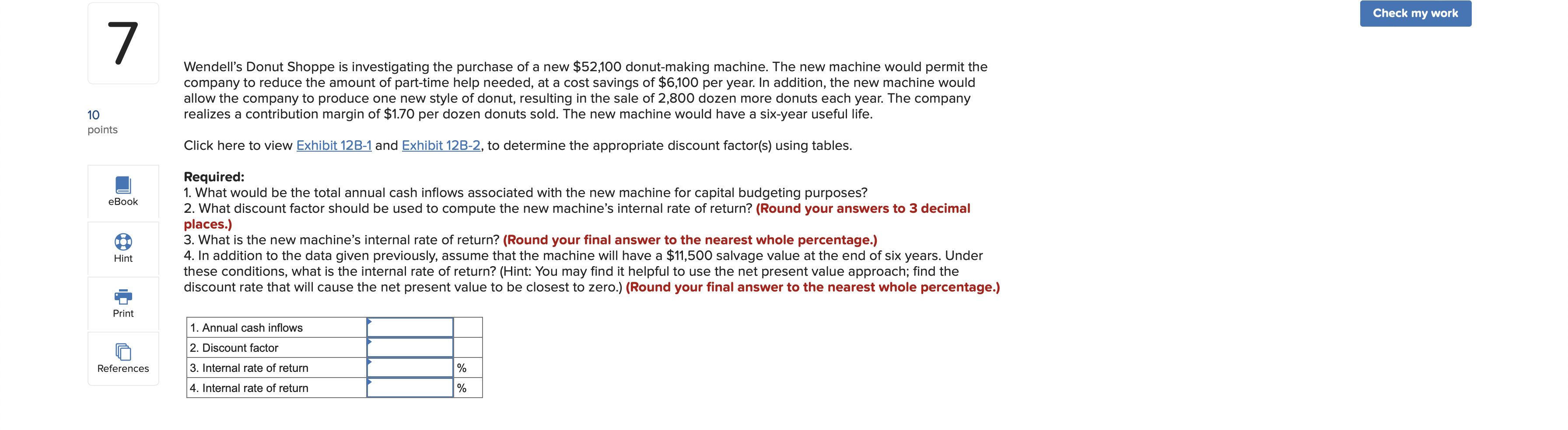 10 pDInts eBook Hint U Print 'i'i References Wendell's Donut Shoppe