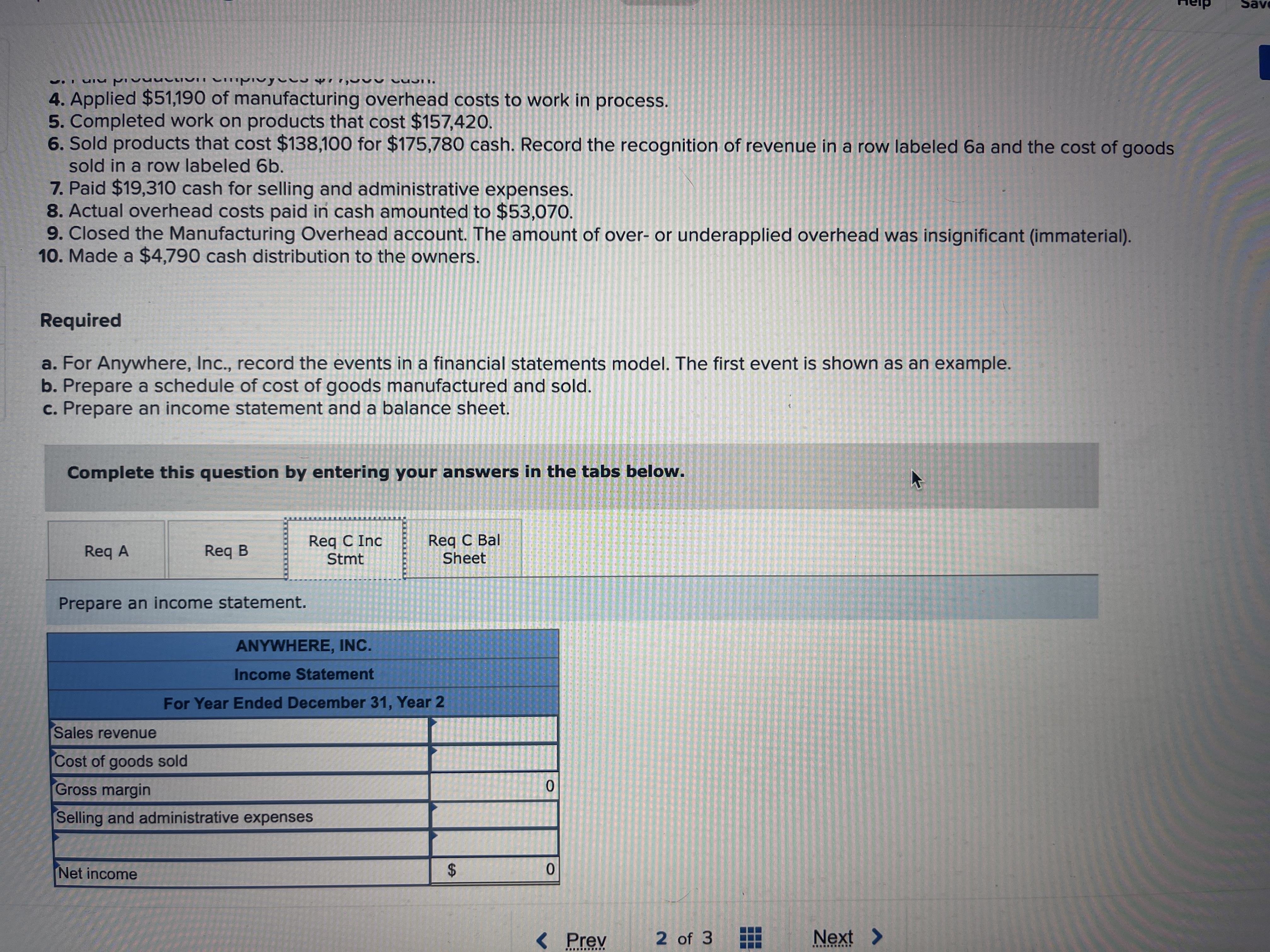 trial balance was drawn from the accounts of the subsidiary. Cash $193,