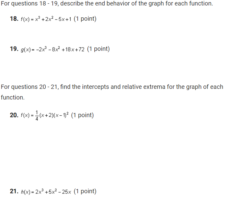 -? (1 point) 3. g(x]- -5x3 +I3; (1 point) 4.1m: x345+x3 (1