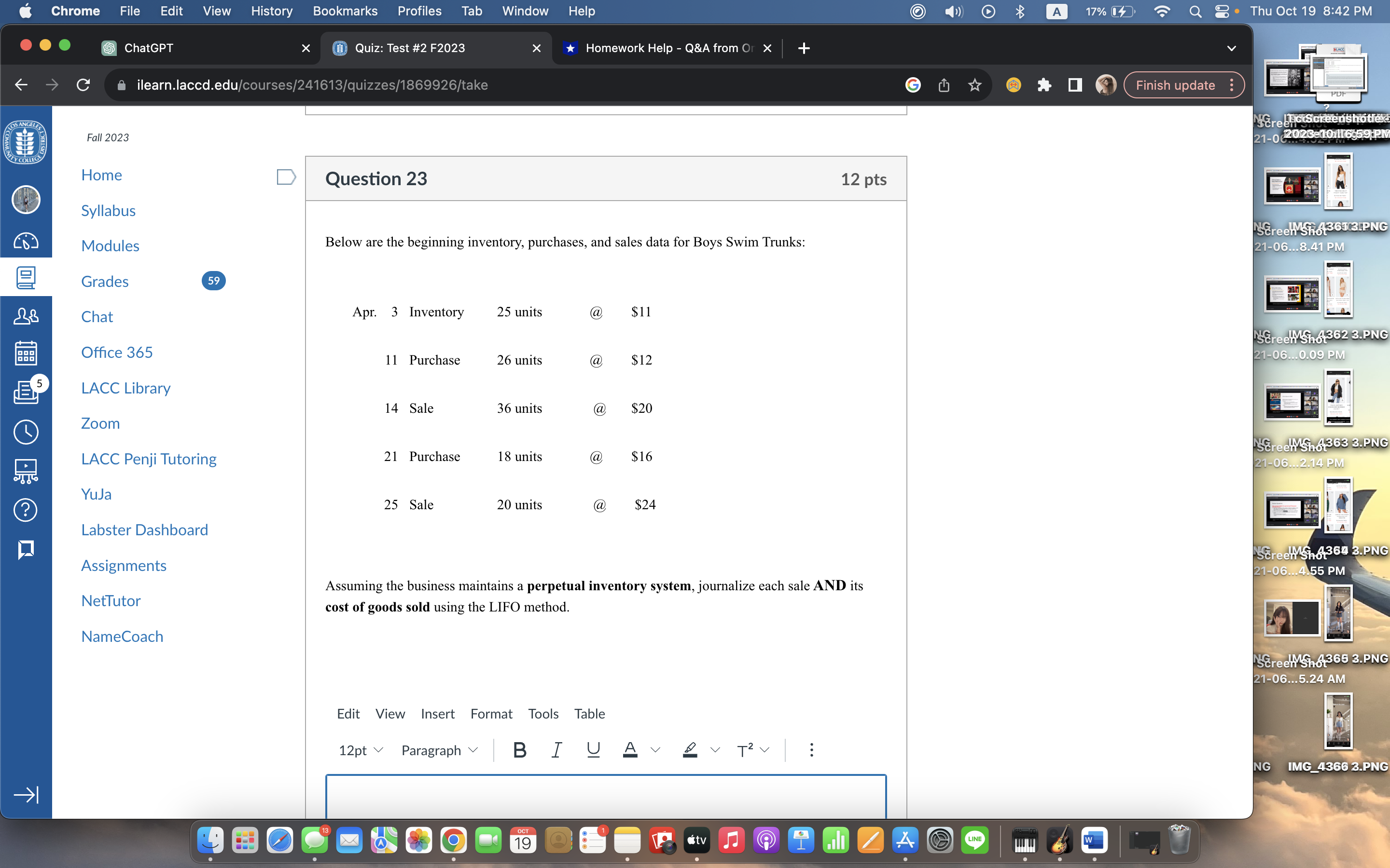 Please help me with creating this journal Chrome File Edit View History