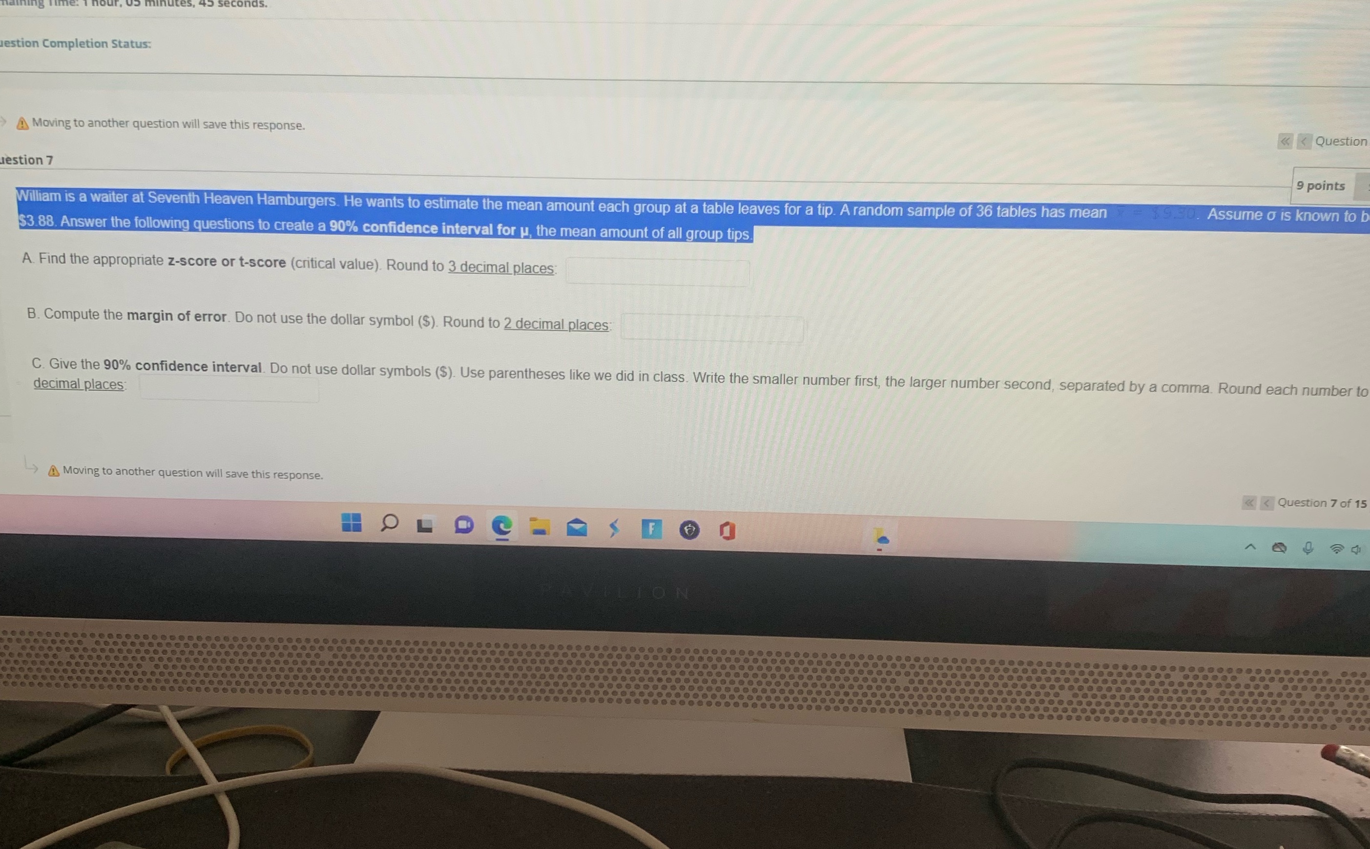 econ s. stion Completion Status: Moving to another question will save this