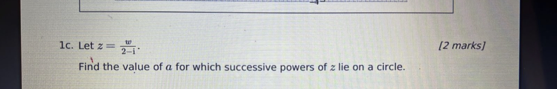 draw w, w2, w3, and we on the following Argand diagram. SPM.