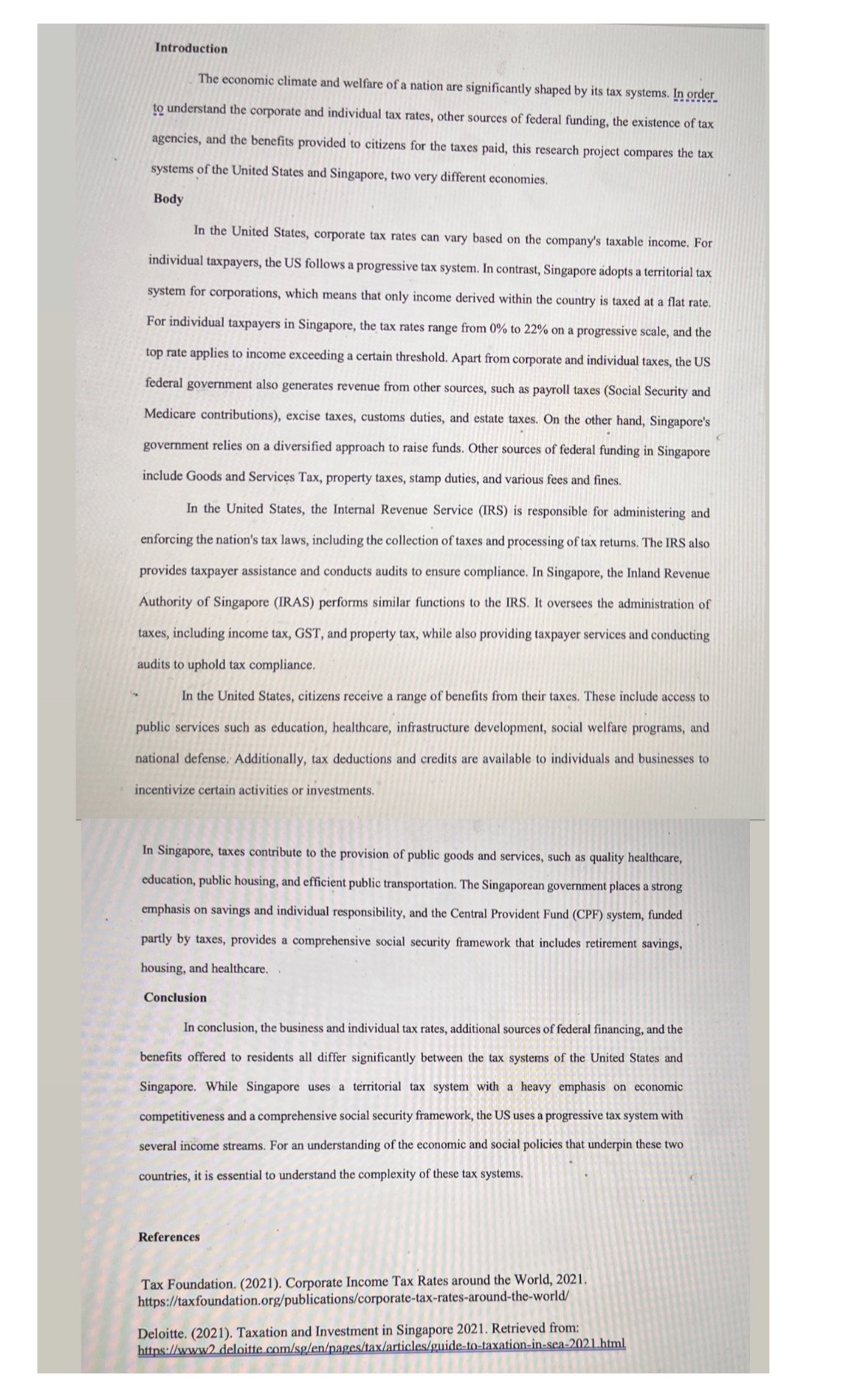 I have an assignment which is called an Tax Research paper. I