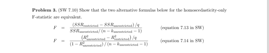  Problem 3. (SW 7.10) Show that the two alternative formulas below