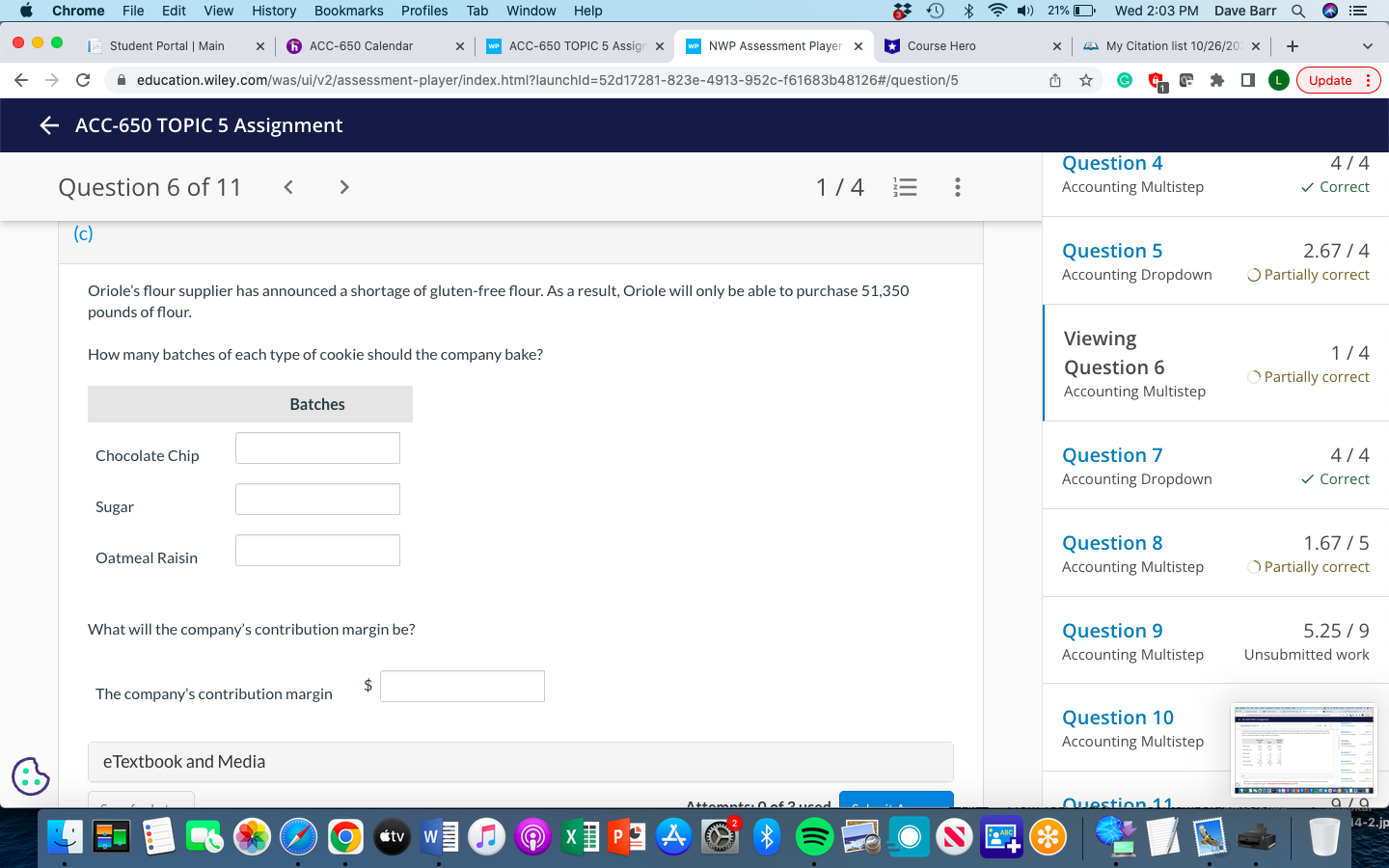 8 ) 21% Wed 2:03 PM Dave Barr QE ... Student Portal