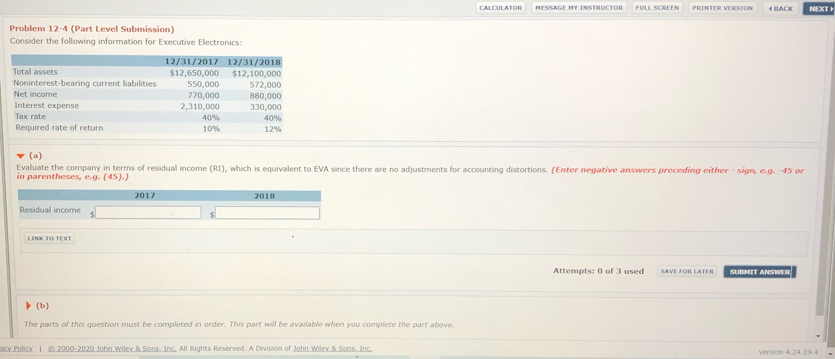 Can you answer CALCULATOR MESSAGE MY INSTRUCTOR FULL SCREEN PRINTER VERSION BACK