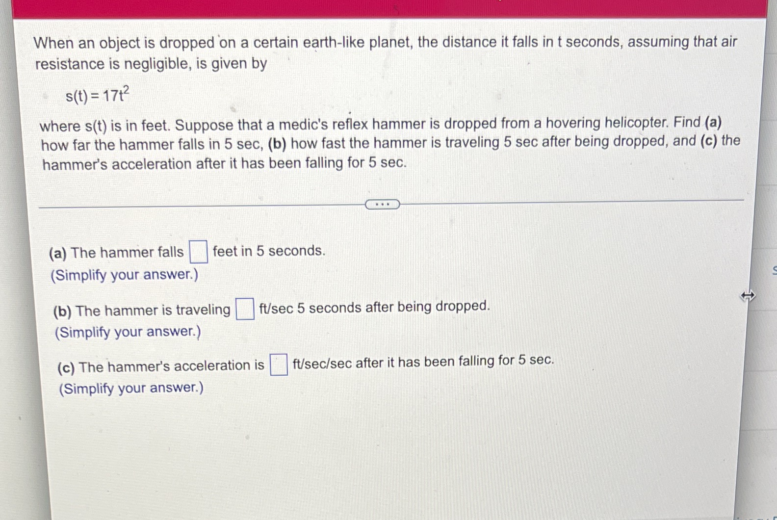 When an object is dropped on a certain earth-like planet, the