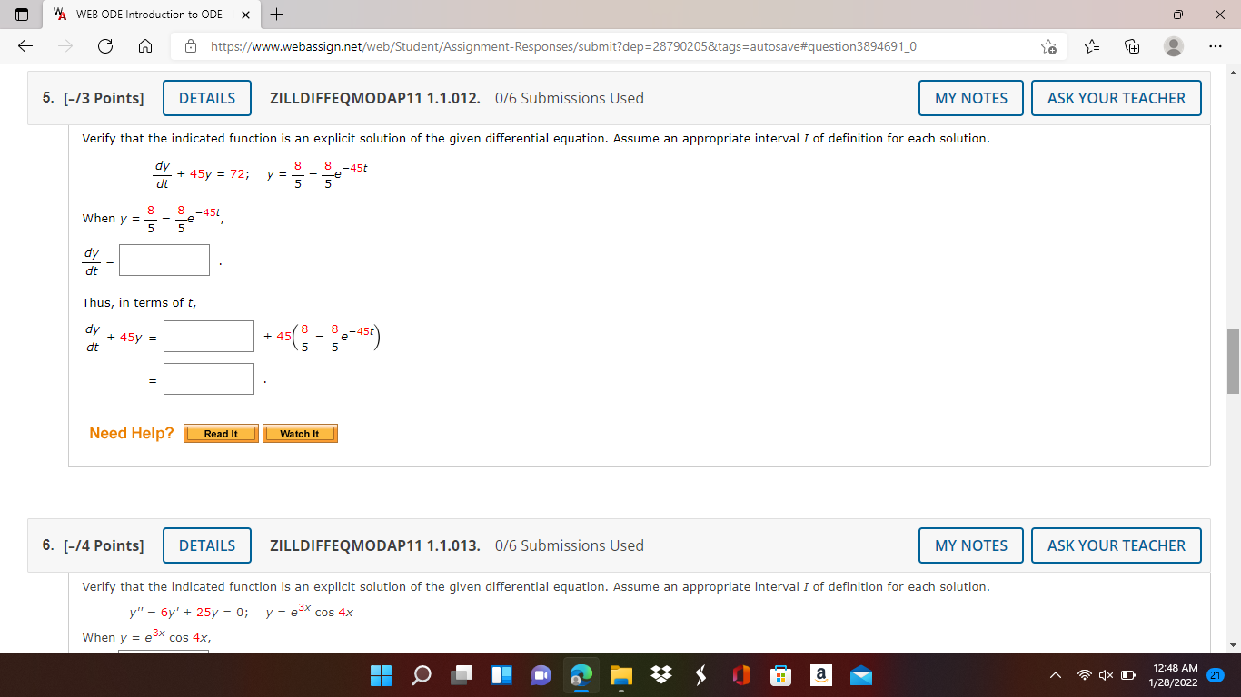  VA WEB ODE Introduction to ODE - X + X ->