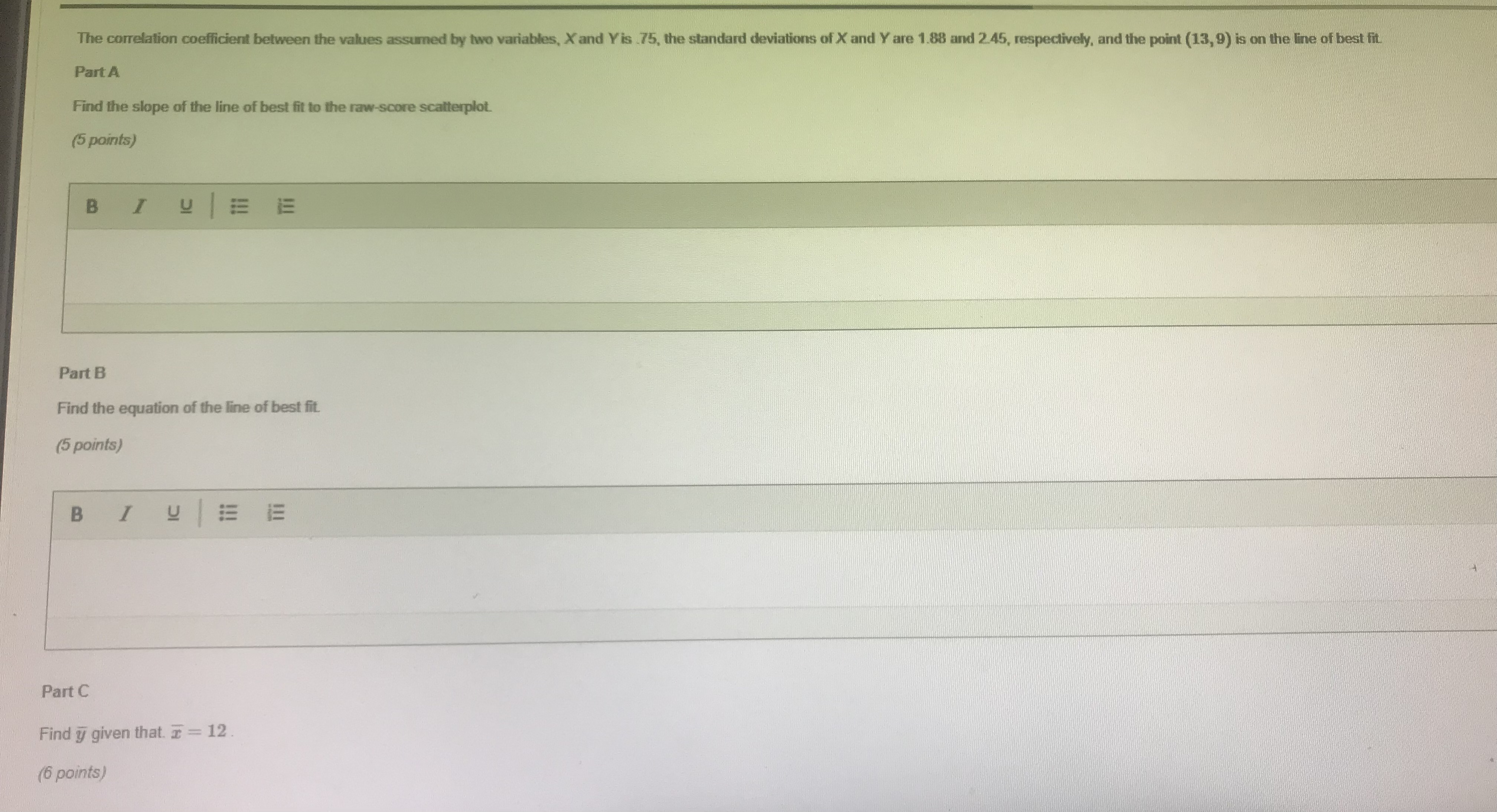  The correlation coefficient between the values assumed by two variables, X