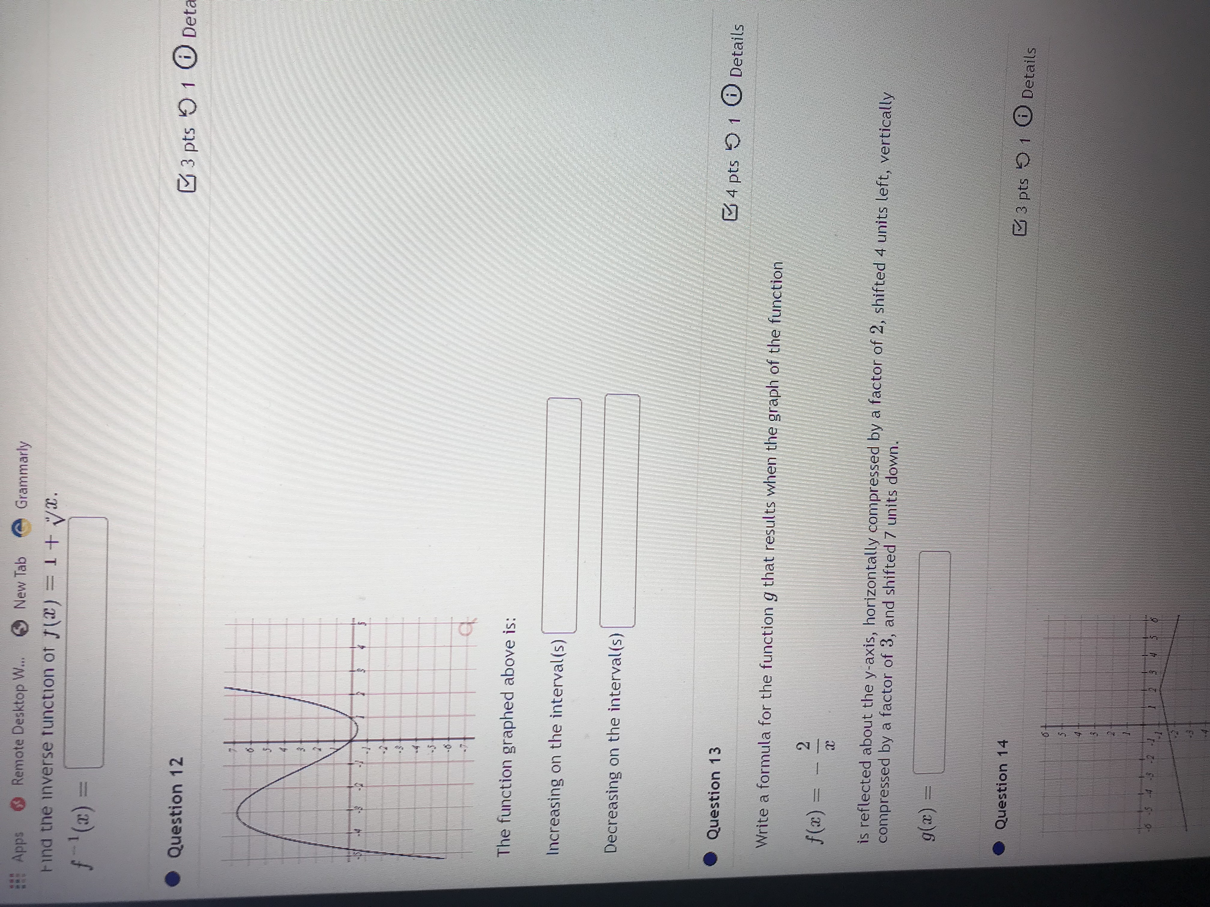 Apps @ Remote Desktop W... New Tab Grammarly Find the inverse