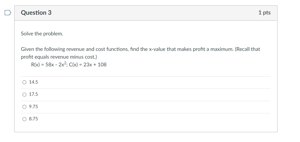 revenue and cost functions, find the break-even point to the nearest tenth.