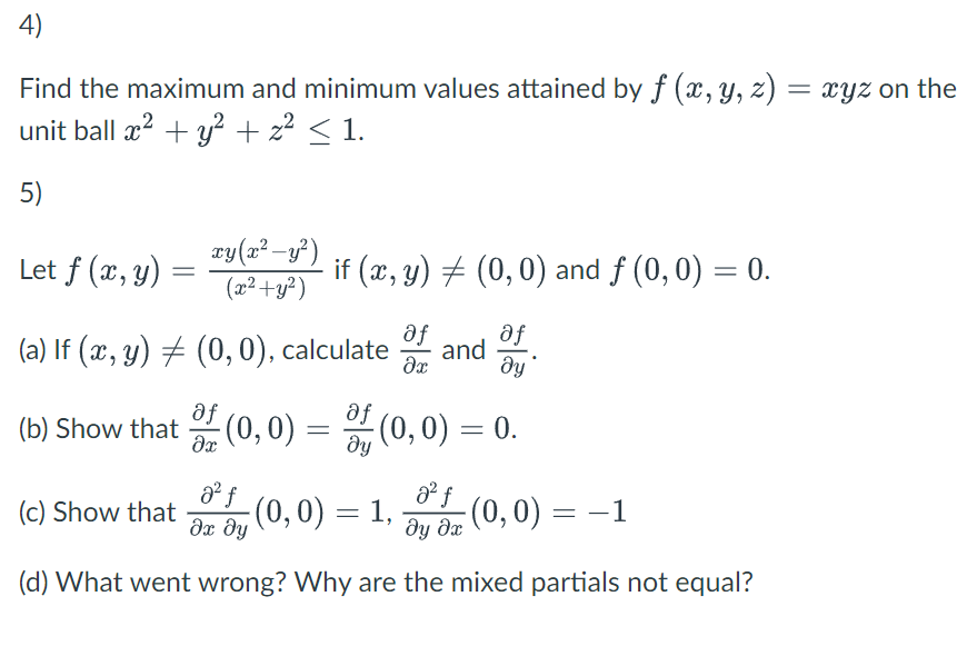 Please help with practice problems 4 and 5. 4) Find the maximum