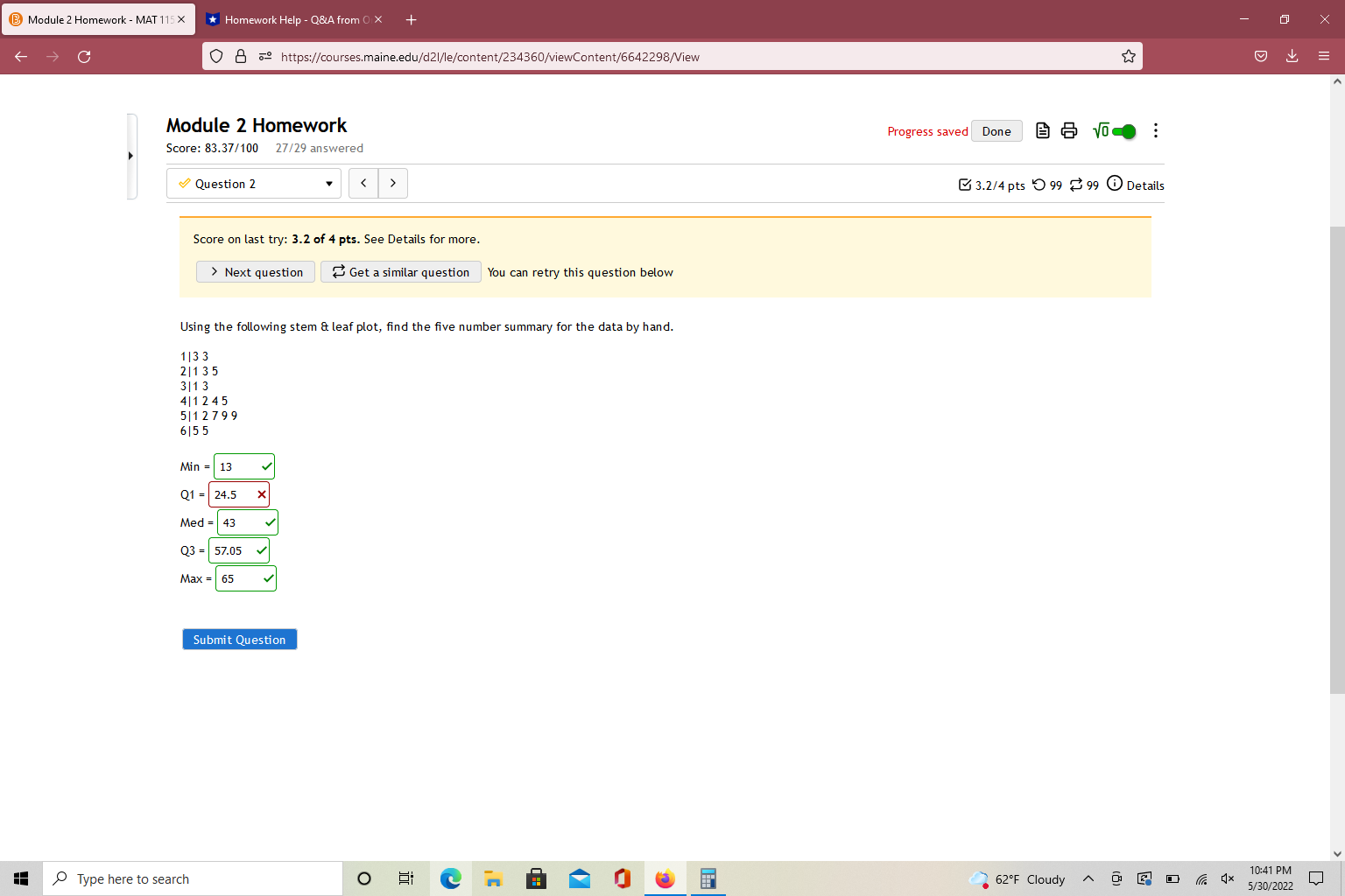  @ Module 2 Homework - MAT 115 X *Homework Help -