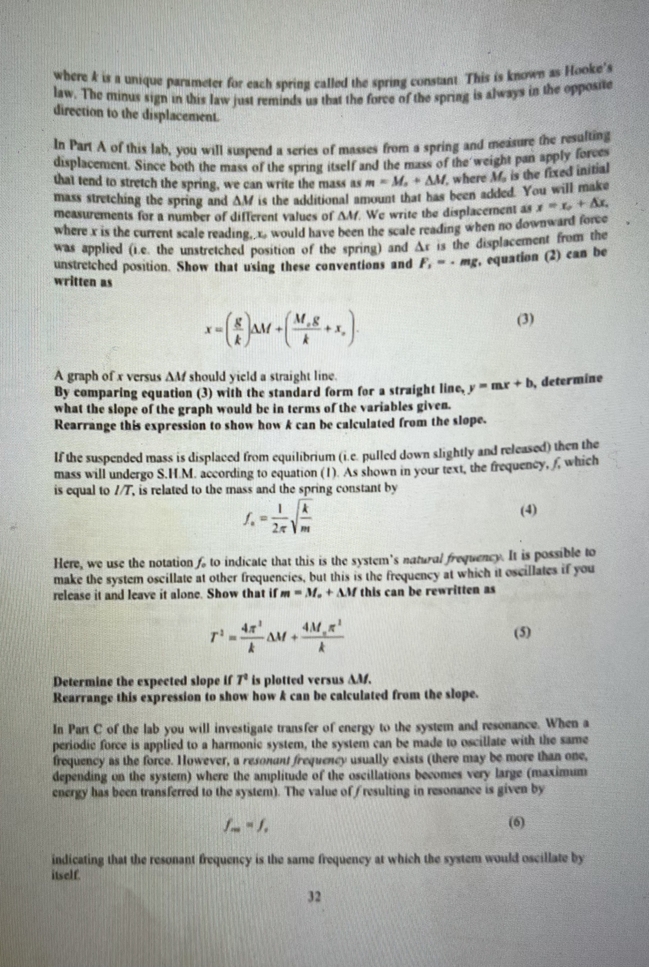 time for the mass to complete 20 oscillations. Divide the time by