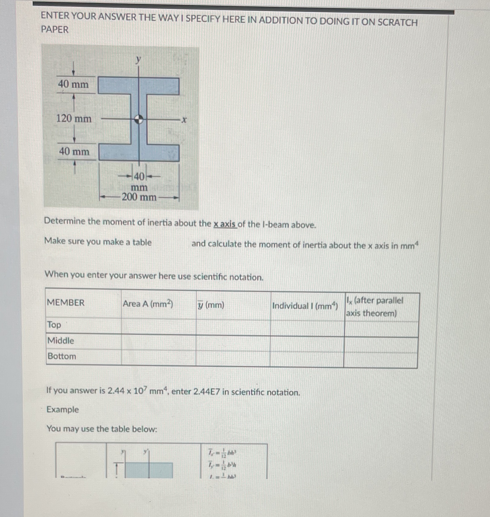 ENTER YOUR ANSWER THE WAY I SPECIFY HERE IN ADDITION TO