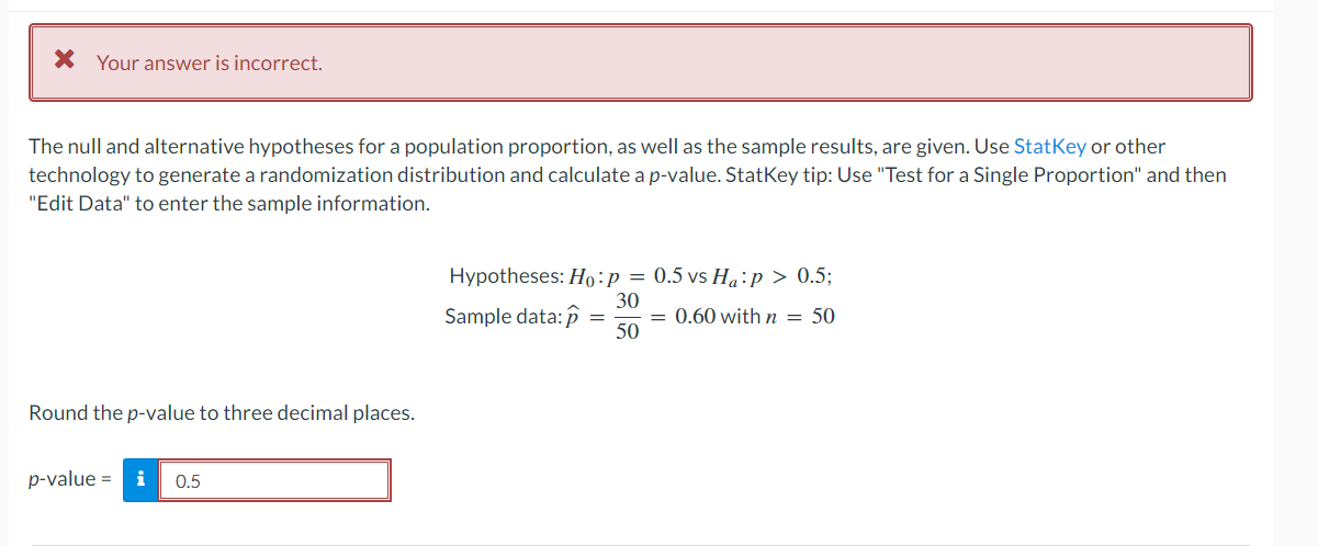 as some information about the actual sample and the statistic that is