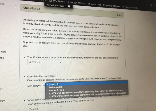 per day of moderate-to-vigorous intensity physical activity and should limit the time