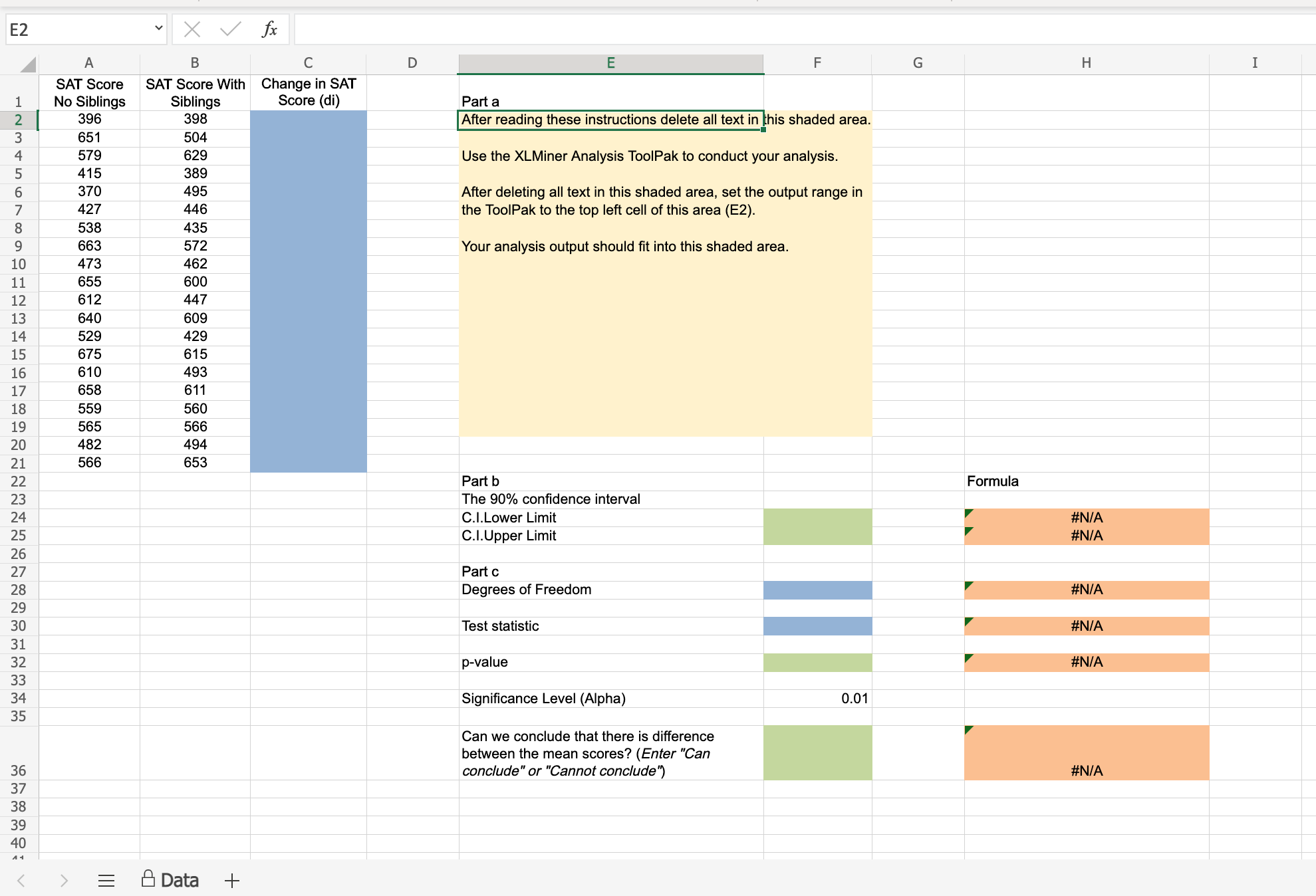 I need help analyzing and computing the data found in the attached