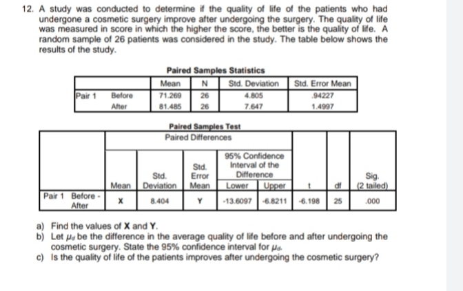 I don't know how to answer it 12. A study was conducted
