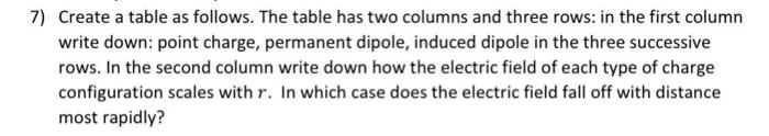 7) Create a table as follows. The table has two columns
