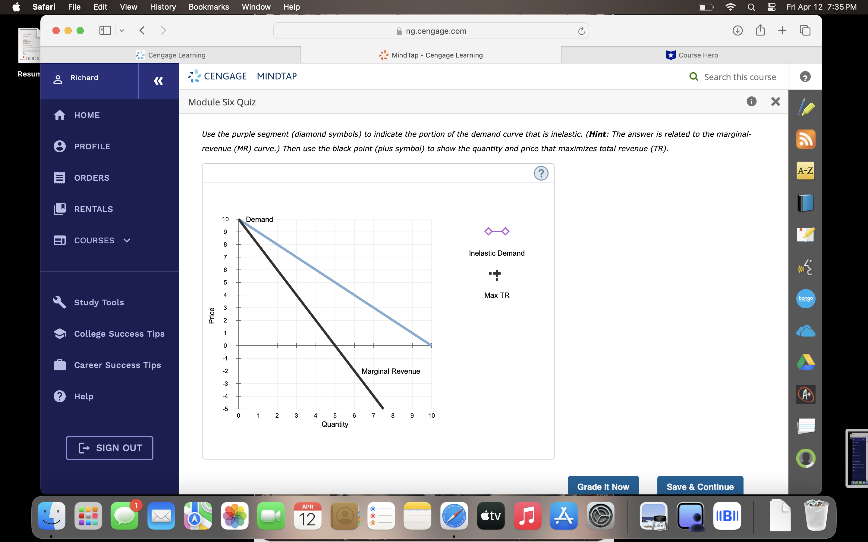 7:35PM ng.cengage.com + Cengage Learning 2% MindTap - Cengage Learning B course