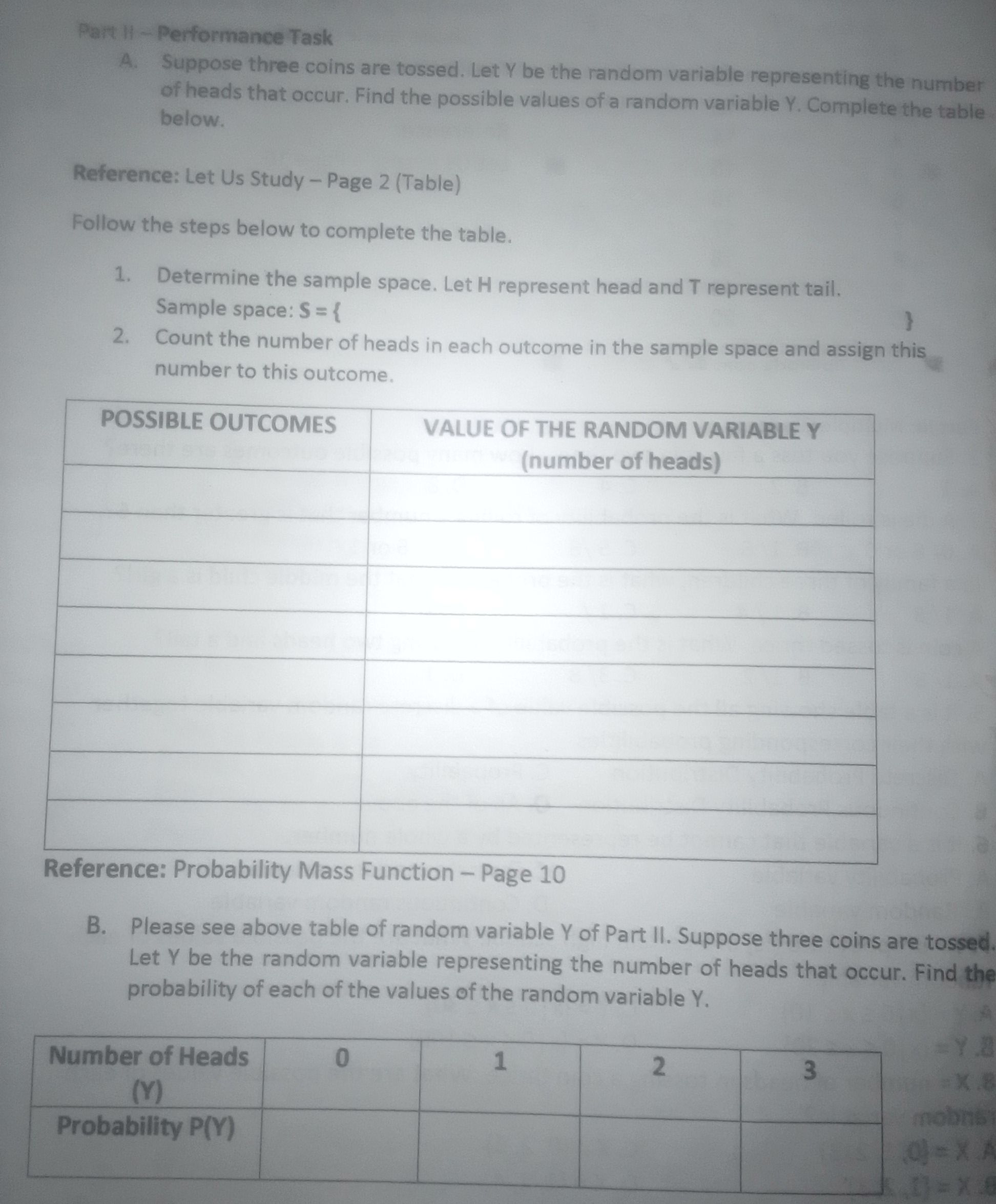 Part I: Direction: Classify each random variable as discrete or continuous. 1.