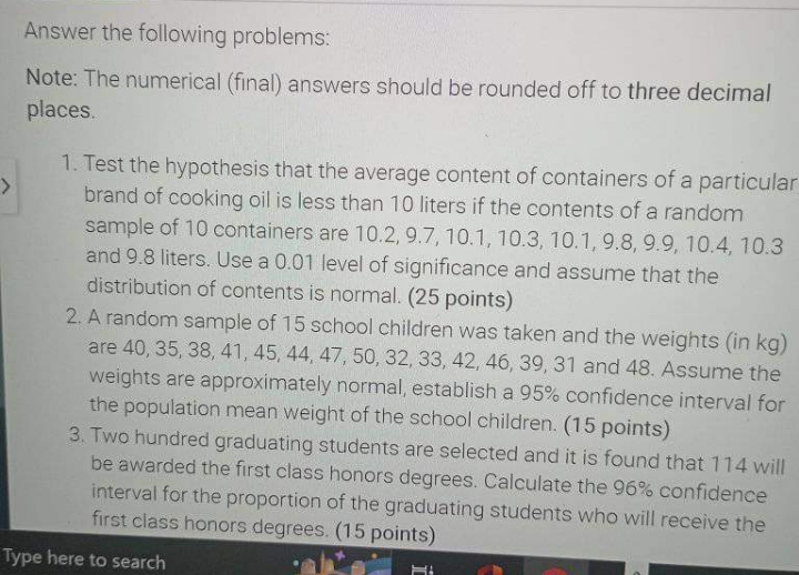 Topic: Estimation of Parameter PLEASE DROP A FULL SOLUTION Answer the following