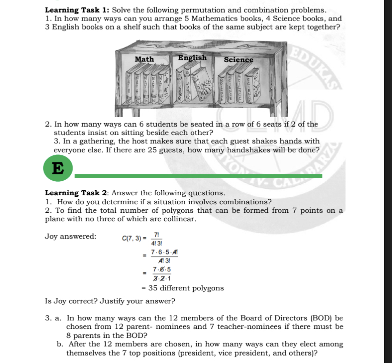Typewritten if possible With solution Learning Task 1: Solve the following permutation