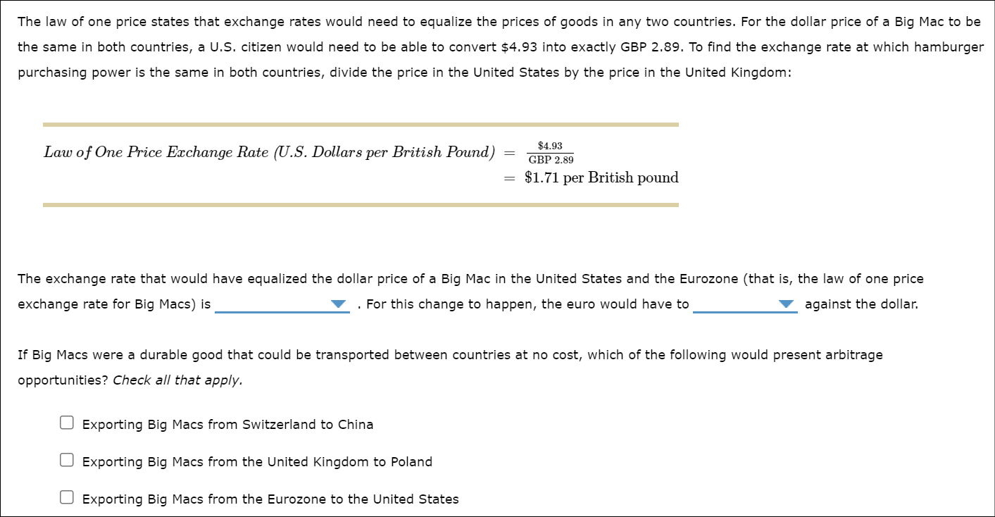 of where it is spent O The nominal exchange rates should always