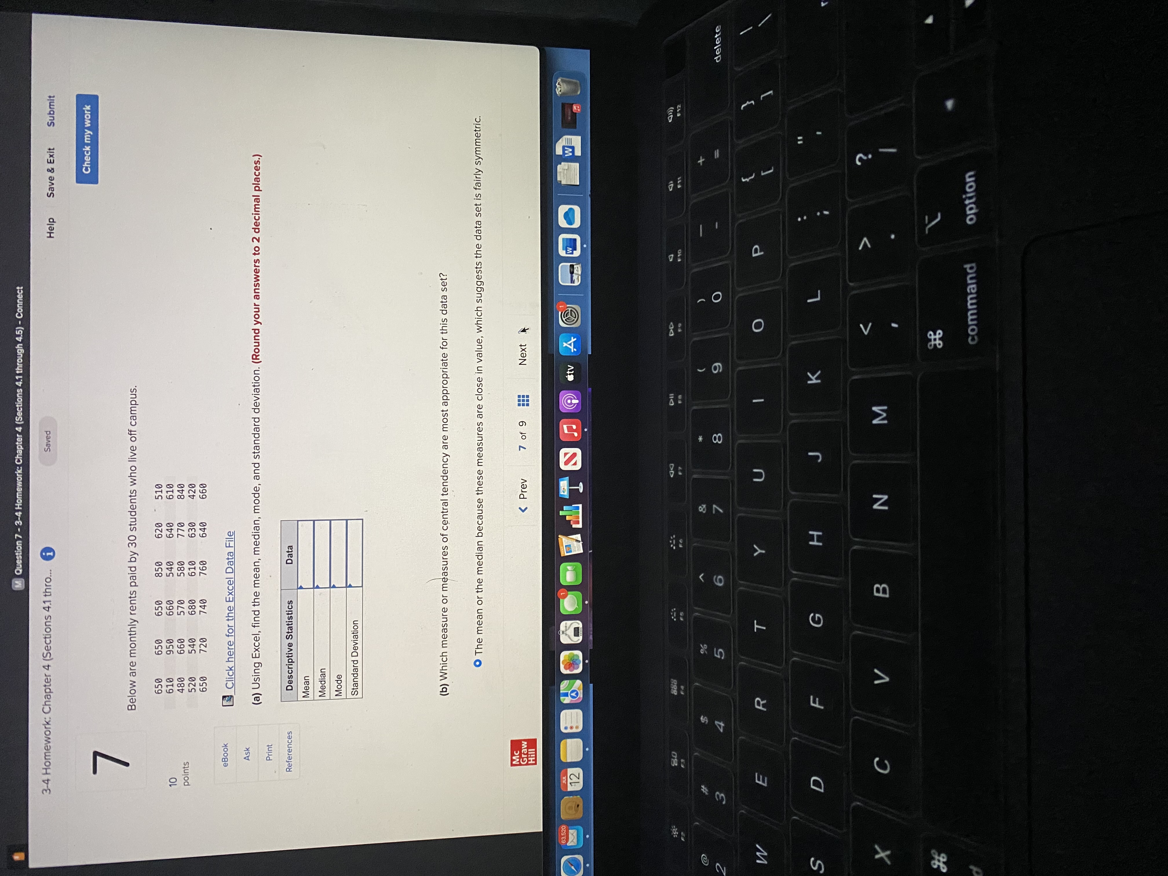  M Question 7 - 3-4 Homework: Chapter 4 (Sections 4.1 through