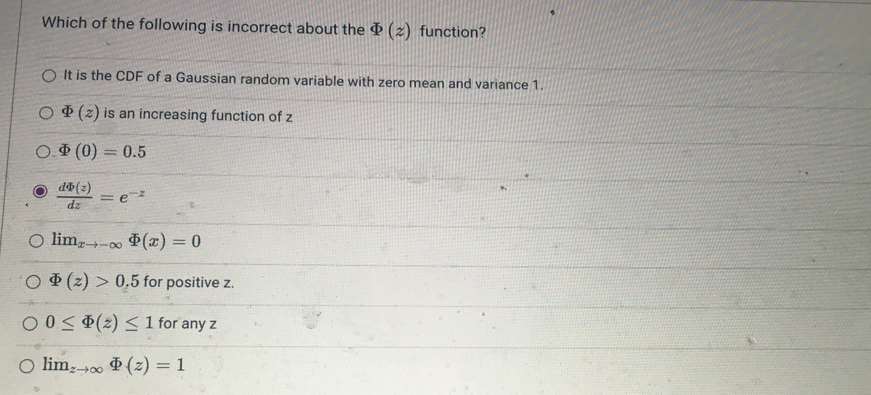 like many CDFs we saw in class. FW (w) = 0, w